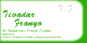tivadar franyo business card